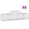 vidaXL Schanskorven 6 st gewelfd 200x50x40/60 cmgegalvaniseerd ijzer