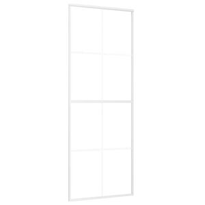 vidaXL Schuifdeur 76x205 cm mat ESG-glas en aluminium wit