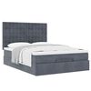 vidaXL Ottoman bed met matrassen 140x190cm fluweel donkergrijs