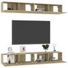 vidaXL Tv-meubelen 4 st 100x30x30 cm bewerkt hout sonoma eikenkleurig