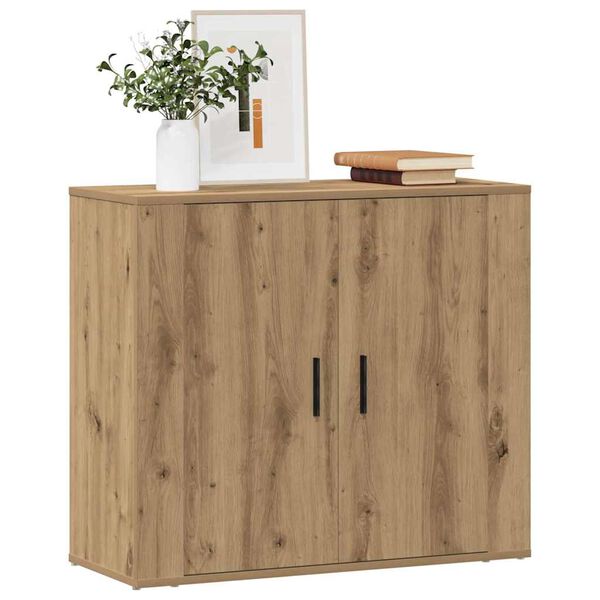 vidaXL Dressoir 80x33x70 cm bewerkt hout artisanaal eikenkleurig