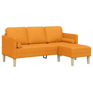 vidaXL Bankstel met kussen Donkergeel Polyester