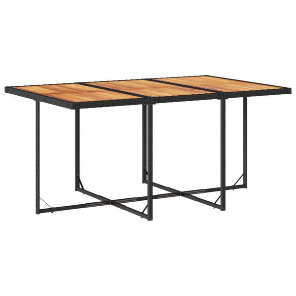 vidaXL 7-delige Tuinset met kussens poly rattan zwart