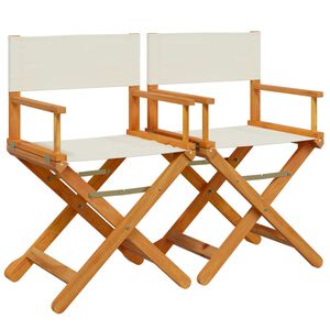 vidaXL Regisseursstoelen 2 st inklapbaar stof cr&egrave;mewit