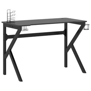 vidaXL Gamingbureau met K-vormige poten 110x60x75 cm zwart
