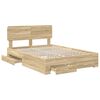 vidaXL Bedframe met hoofdeinde Sonoma Eiken 150 x 200 cm Bewerkt hout