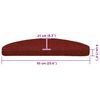 vidaXL Trapmatten Zelfklevend 20 stuks 65x21x4 cm Bordeaux Rood Halfrond Groot