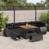 vidaXL Tuinbankenset 9 pcs Zwart poly rattan