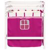 vidaXL Kinderhoogslaper met gordijnen 90x190 cm grenenhout roze