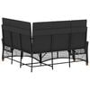 vidaXL Tuin Ligbank Set Zwart 164 x 164 x 112 cm poly rattan
