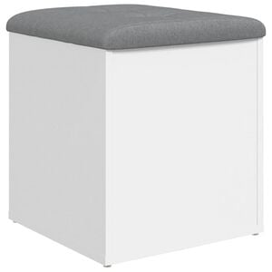vidaXL Opbergbank Wit 42x42x45 cm Bewerkt Hout
