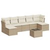 vidaXL 8-delige Loungeset met kussens poly rattan beige