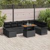 vidaXL Tuin Sofa Set 9 pcs Zwart Poly rattan en gepoedercoat staal