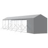 vidaXL Hondenkennel met dak 2x14x2,5 m gegalvaniseerd staal zilver