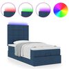 vidaXL Ottoman bed met matras en LED's 80x200cm stof blauw