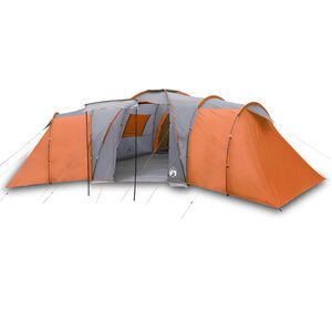 vidaXL Koepeltent 12-persoons waterdicht grijs en oranje