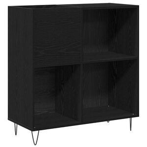 vidaXL Platenkast Zwart Eiken 85 x 38 x 89 cm Bewerkt hout
