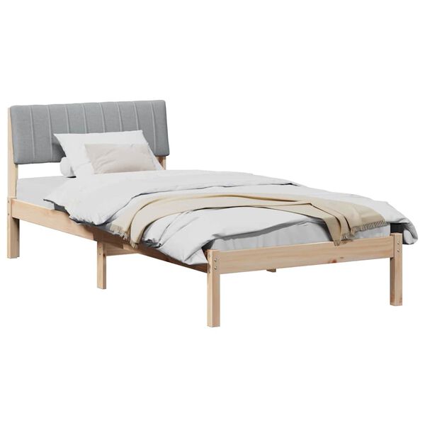 vidaXL Bedframe Bruin en lichtgrijs 90 x 200 cm Massief grenenhout