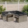 vidaXL Tuin Sofa Set met kussen 9 pcs Grijs poly rattan