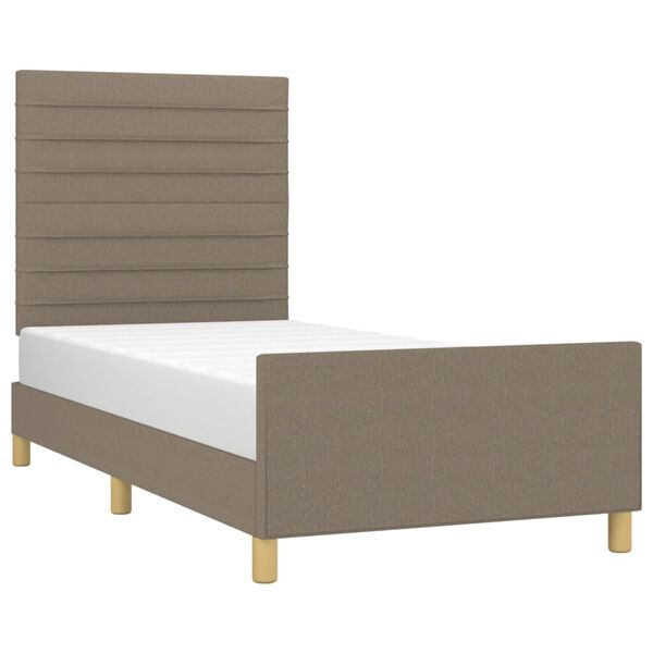 vidaXL Bedframe zonder matras 100x200 cm stof taupe
