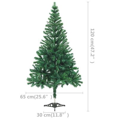 vidaXL Kunstkerstboom met verlichting en standaard 230 takken 120 cm