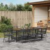 vidaXL Tuin Eetset 9 pcs Zwart poly rattan