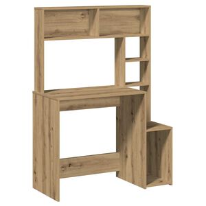 vidaXL Bureau met schappen 100x45x140 cm bewerkt hout artisanaal eiken