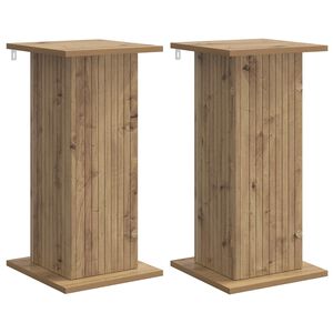 vidaXL Plantenstandaard 2 st Artisanaal eiken 30,5 x 30 x 60,5 cm