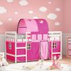 vidaXL Kinderhoogslaper met tunnel 90x190 cm massief grenenhout roze