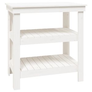 vidaXL Werkbank 78,5x50x80 cm massief grenenhout wit
