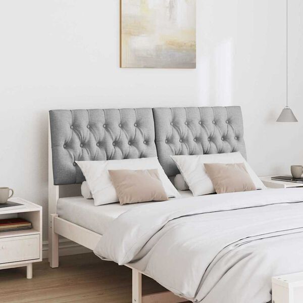 vidaXL Gestoffeerd hoofdbord Lichtgrijs 160 cm Massief grenenhout