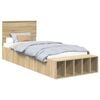 vidaXL Bedframe met plank Sonoma Eiken 90 x 190 cm Bewerkt hout