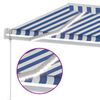 vidaXL Luifel automatisch met LED en windsensor 600x350 cm blauw wit