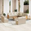 vidaXL 12-delige Loungeset met kussens poly rattan beige