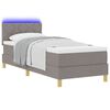 vidaXL LED Box Spring Bed met matras met LED Taupe 80 x 200 cm Stof