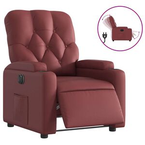 vidaXL Fauteuil verstelbaar elektrisch kunstleer wijnrood