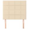 vidaXL Hoofdbord cr&egrave;me 90x5x118/128 cm stof