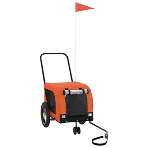 vidaXL Hondenfietstrailer oxford stof en ijzer oranje en zwart
