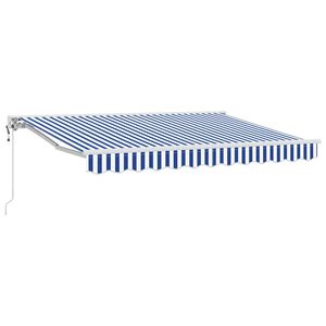 vidaXL Zijde Frame Blauw en Wit 250 x 200 cm Polyester met PU-coating