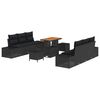 vidaXL Tuinbankenset 9 st Zwart poly rattan