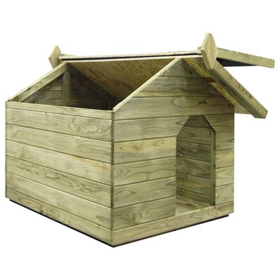 vidaXL Hondenhok voor tuin met opklapbaar dak geïmpregneerd grenenhout