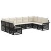 vidaXL Tuinbankenset 9 pcs Zwart poly rattan