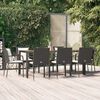 vidaXL 9-delige Tuinset poly rattan zwart