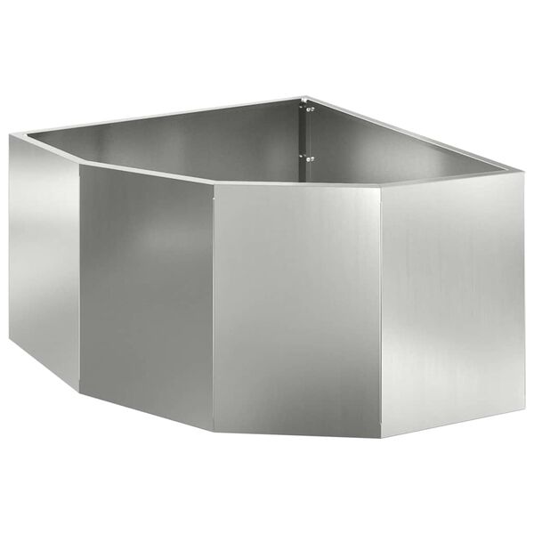 vidaXL Hoek Plantbak Zilver 60 x 60 x 35 cm Gegalvaniseerd staal