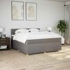 vidaXL Boxspring met matras stof taupe 200x200 cm
