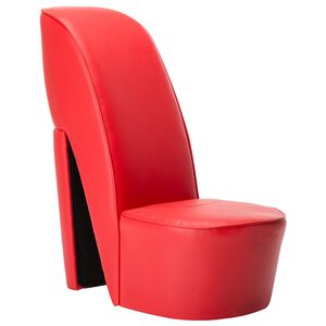 vidaXL Hakstoel kunstleer rood