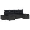 vidaXL Tuin Sofa Set met kussen 6 pcs Zwart poly rattan