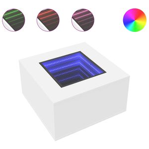 vidaXL Salontafel met LED 60x60x40 cm bewerkt hout wit