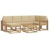 vidaXL Buiten bankenset 7 pcs Wit en Beige Massief Acaciahout