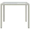 vidaXL Tuintafel 90x90x75 cm gehard glas en poly rattan wit